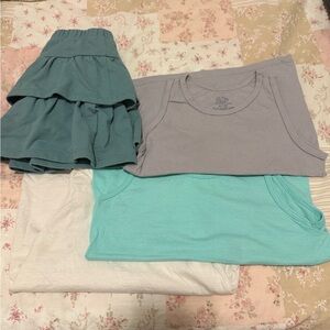 Kids Sleeveless Tops and skirt